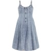 Women's Plus Size Lula Denim Dress - light wash | CITY CHIC - 3 of 4