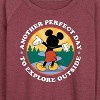 Women's - Disney - Perfect Day Explore Outside Lightweight French Terry Wide Neck Long Sleeve Shirt - 2 of 4