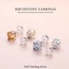 Turandoss Birthstone Stud Earrings for Women - S925 Sterling Silver Flat Back Cartilage Earring Set for Multiple Piercing, Christmas Gifts for Women - 2 of 4