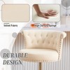 2 Pack Adjustable Height Swivel Bar Stool with Velvet Upholstery and Footrest Featuring Tufted Button Design - 3 of 4
