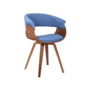 Graz Modern Chair Blue/Walnut - Armen Living