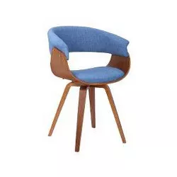 Graz Modern Chair Blue/Walnut - Armen Living