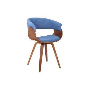 Graz Modern Chair Blue/Walnut - Armen Living