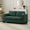 VASIP 67" Modern 2-Seater Loveseat, Soft Polyester Upholstered with Cup Holder and Storage Compartment, Square Arm,for Living Room,Green - 3 of 4