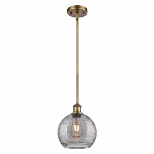 Athens Deco Swirl - 1 Light Stem Hung Mini Pendant In Industrial Style-10 Inches Tall and 8 Inches Wide - 1 of 1