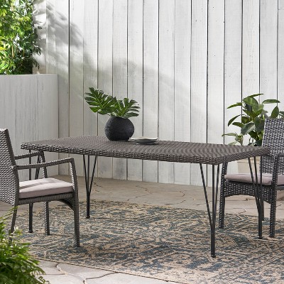 NicBex 68.75" Outdoor Dining Table,Rectangle Patio Table with Versatile Design for 4 to 6 Chairs,Outdoor Furniture,Gray