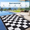 Outdoor Rug Modern Checkered Plaid Rug Waterproof Reversible Plastic Straw Rug for Patio Camping RV Balcony Backyard - 4 of 4
