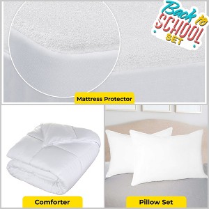 Bedroom Basics Set, Stress-Free Bedding, Room Sets, Queen, White by Blue Nile Mills - 1 of 4
