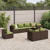 vidaXL Patio Lounge Set Set of 8 Brown PE rattan, powder-coated steel - 2 of 4