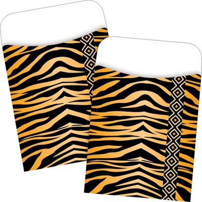 Barker Creek Tiger Peel & Stick Library Pockets 60/Set BC3826