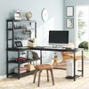 Tribesigns 55.11" Computer Desk with Wireless Charging 5 Storage Shelves, Office Desk Study Table Writing Desk with Hutch for Home Office - 4 of 4