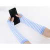 Allegra K Women's Stripe Print Knitted Fingerless Elbow Length Gloves Warmers One Size 1 Pair - 4 of 4