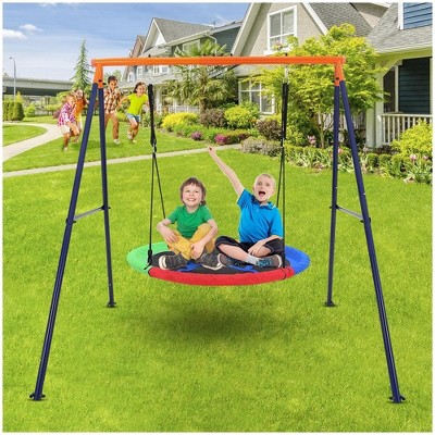 32" Saucer Swing with Stand for Kids Outdoor