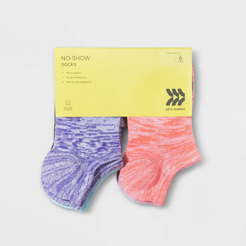 Kids' 6pk Super No Show Socks - All In Motion™ Colors May Vary, 2 of 3