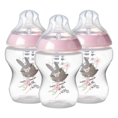 Tommee Tippee 3pk Closer to Nature Baby Bottle - Pink - 9oz