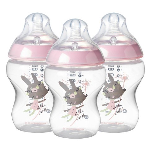 Tommee Tippee 3pk Closer Nature Baby Bottle Pink - 9oz Target