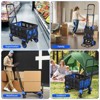Folding Hand Truck Dolly with Basket, 2-in-1 Heavy Duty Dolly Cart with Wheels, 330LBS Capacity Convertible Handcart with Retractable Handle - 2 of 4