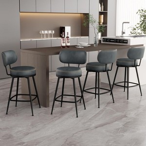 Dyonery 26.3" H Bar Stools Set of 2/4,Faux Leather Counter Height Bar Stools,Modern Backless/Back Counter Stools for Kitchen Island,Home Bar - 1 of 4