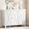 Shoe Cabinet with Doors, Farmhouse 35'' Tall Shoe Storage Cabinet for Entryway - 3 of 4