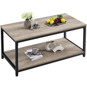 Yaheetech Wood Industrial Coffee Table with Storage Shelf for Living Room - 1 of 4