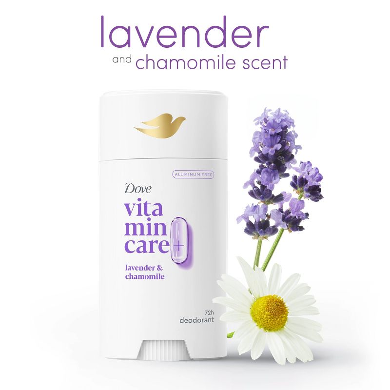 Dove Beauty VitaminCare+ Aluminum Free Lavender &#38; Chamomile Deodorant Stick for Women - 2.6oz, 6 of 11