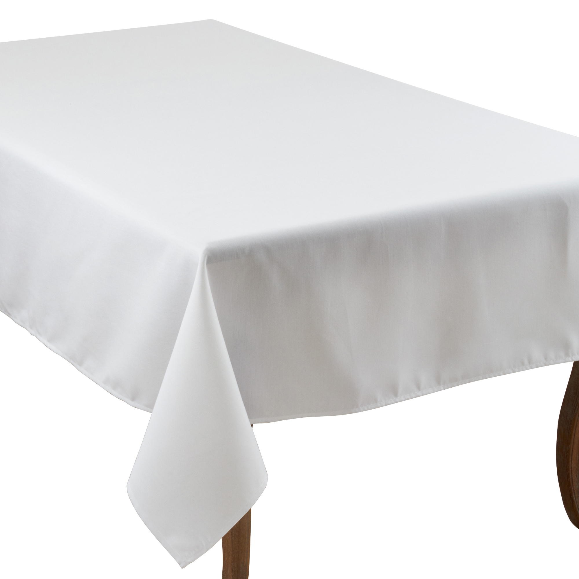 Saro Lifestyle Solid Color Everyday Tablecloth, White, 65" x 104"