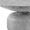 HomeRoots 30" Gray Cement Round Pedestal Coffee Table - 4 of 4