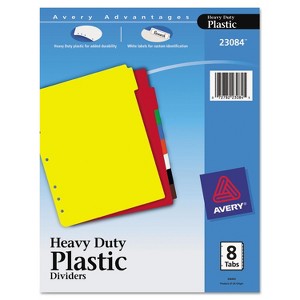 Avery Write-On Tab Plastic Dividers w/White Labels 8-Tab Letter 23084 - 1 of 4