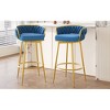 VASIP Swivel Counter Height Bar Stools Set of 2 with Hand-Woven Backrest & Gold Metal Legs, Low Back Upholstered High Bar Chairs with Footrest - 2 of 4