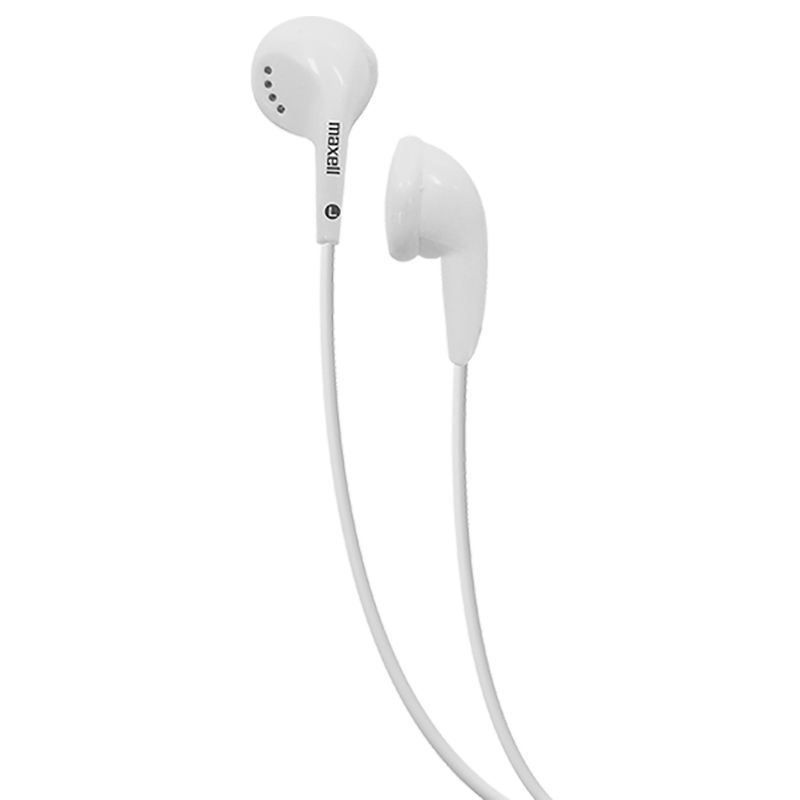 Maxell Budget Stereo Earbuds, White, Pack of 6, 3 of 5
