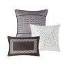 Sapphtopaz 6-Piece Reversible Jacquard Quilt Set, Luxurious Transitional Style Queen Comforter Set with Decorative Pillows - 4 of 4