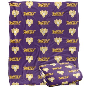 West Chester University Logo Pattern Silky Touch Blanket White 50x60 - 1 of 4