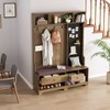 KTMBDW 3-in-1 Hall Tree with Removable Cushioned, Entryway Bench with Shoe Storage, Storage Shelves and DIY Pegboard,  for Entryway, Bedrooms - 3 of 4