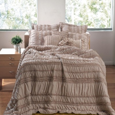 Greenland Home Fashion Tiana 2-Piece Quilt & Sham Set, Taupe - Twin