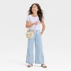 Girls' Mid-Rise Pull-On Wide Leg Denim Pants - Cat & Jack™ - 3 of 3