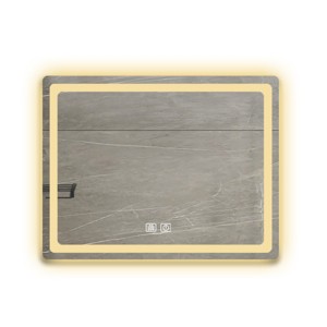 ChicFurnit Bathroom Vanity Mirrors Rectangle Frame Wall Mirror Anti Fog Mirror Decorative Wall Mirrors for Bathroom, Silver, 35.43"*4.1"*27.56" - 1 of 4