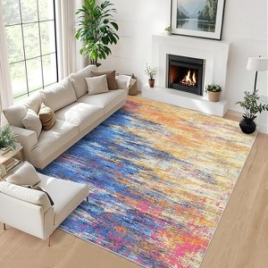 Artistic Runner Rug, Washable Non Slip Low Pile Soft Floor Carpet for Kitchen, Entryway, Bedroom, Hallway & Bathroom - 1 of 4