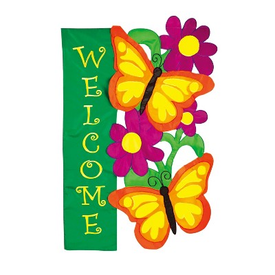 Evergreen Butterfly Garden, Garden Applique Flag