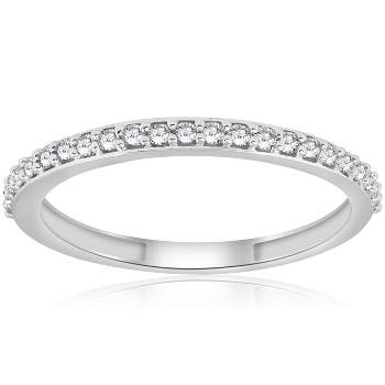 Pompeii3 1/8ct Stackable Womens Diamond Wedding Ring 10k White Gold