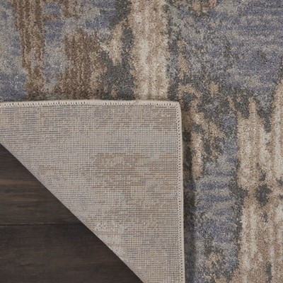 Abstract Distressed Gray Synthetic 2'2" x 3'9" Area Rug