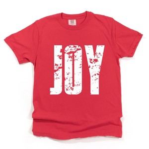 Joy Block Distressed - Women's Garment Dyed Graphic T-Shirt - 1 of 4