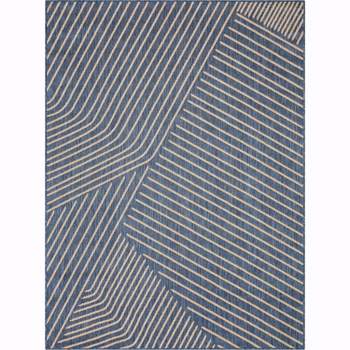 Well Woven Linden Indoor OutdoorFlat Weave Pile Stripes Geometric Area Rug