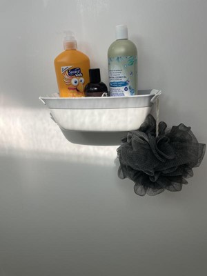 On The Dot Suction Shower Basket Caddy Gray - Slipx Solutions : Target