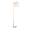 LumiSource Fran Contemporary Floor Lamp in Gold Metal White Marble and White Linen Shade: Chic Arc Design, UL Listed, 60W - image 2 of 4