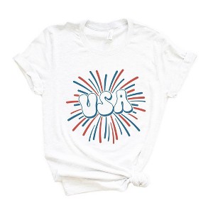 Simply Sage Market Women's USA Firework Short Sleeve Graphic Tee - 1 of 4