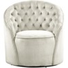 Alessio 18"H Tufted Velvet Swivel Accent Chair in Cream-Meridian Furniture - 4 of 4