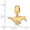 Black Bow Jewelry 14k Yellow Gold Plated Sterling Silver Southern Methodist Mustangs NCAA Bead Charm - 2 of 3