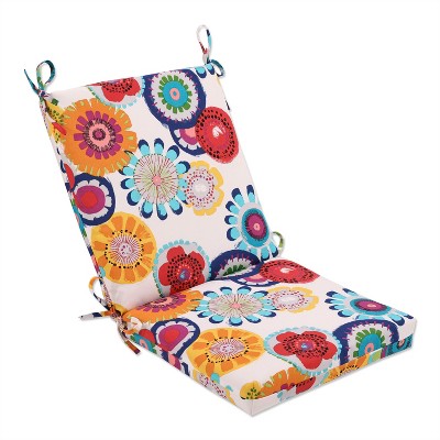 Crosby Floral Outdoor Squared Corners Chair Cushion - Pillow Perfect