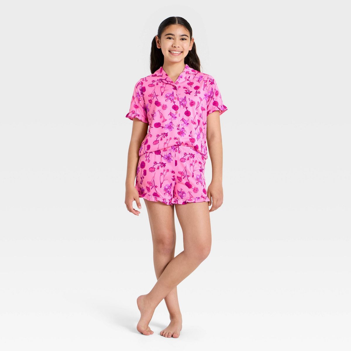Girls' 2pc Button-Down Pajama Set - art class™ - thumbnail 5