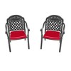 NicBex Aluminum Patio Dining Chairs Set of 2,Outdoor Chairs with Red Cushion and Black Frame,Kitchen Chairs for Dining Room,Patio - 2 of 4